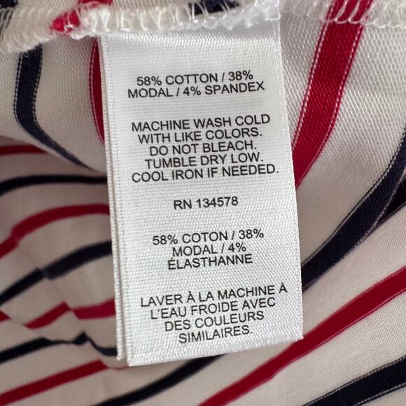 Vineyard Vines Women's Striped Deluxe T-Shirt Red White and Blue Top Size Small - Picture 3 of 5